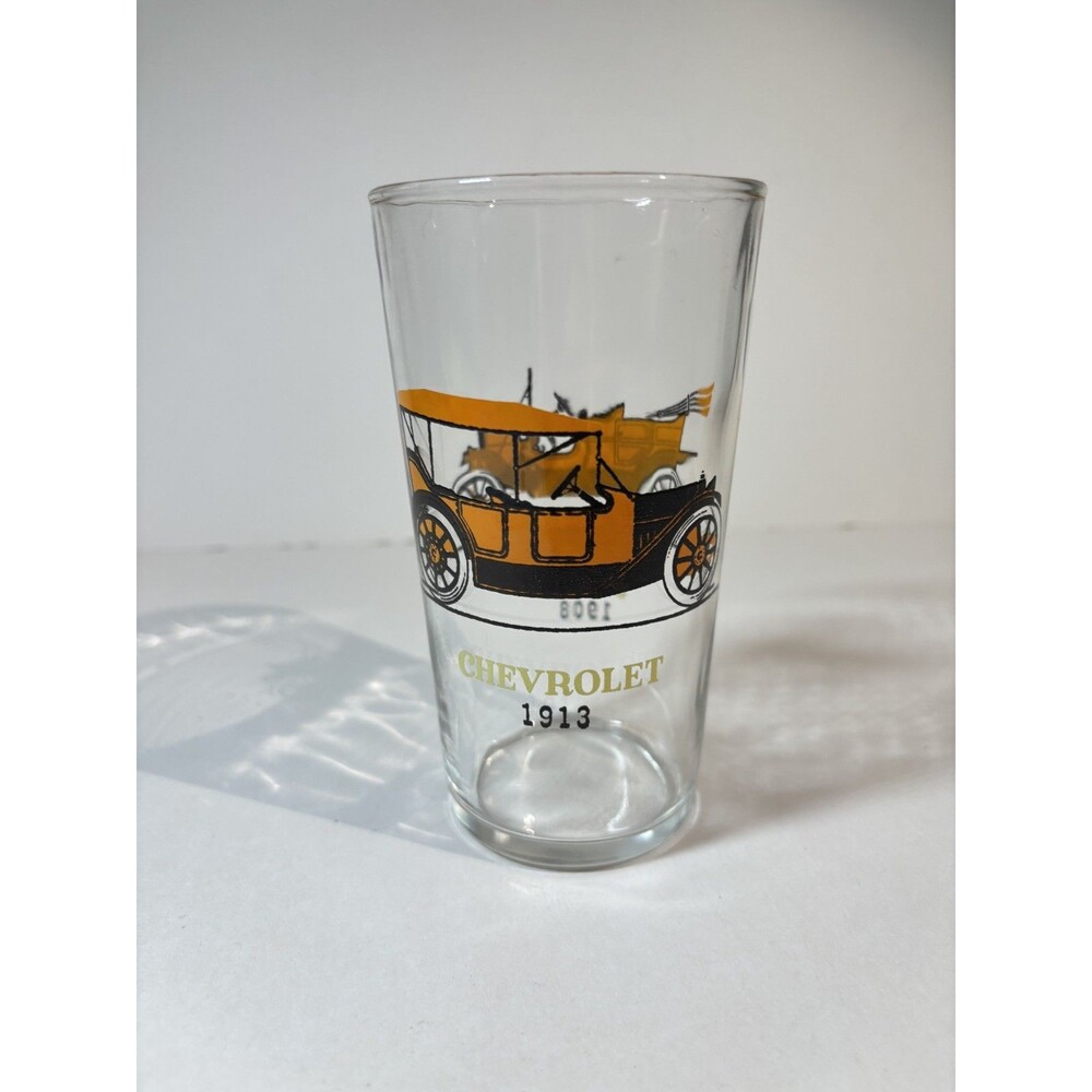 Anchor Hocking - 1913 CHEVROLET/1908 Ford - 5" Classic Car Drinking Glass